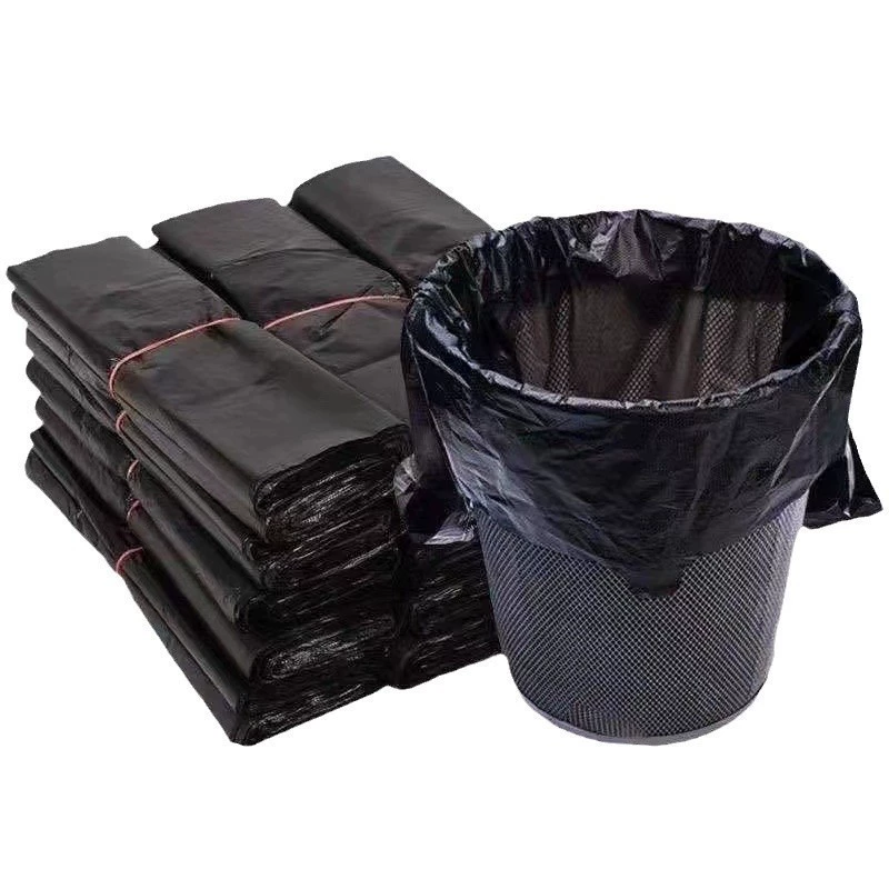 Black garbage bag, handheld disposable plastic tank top, increased thickness