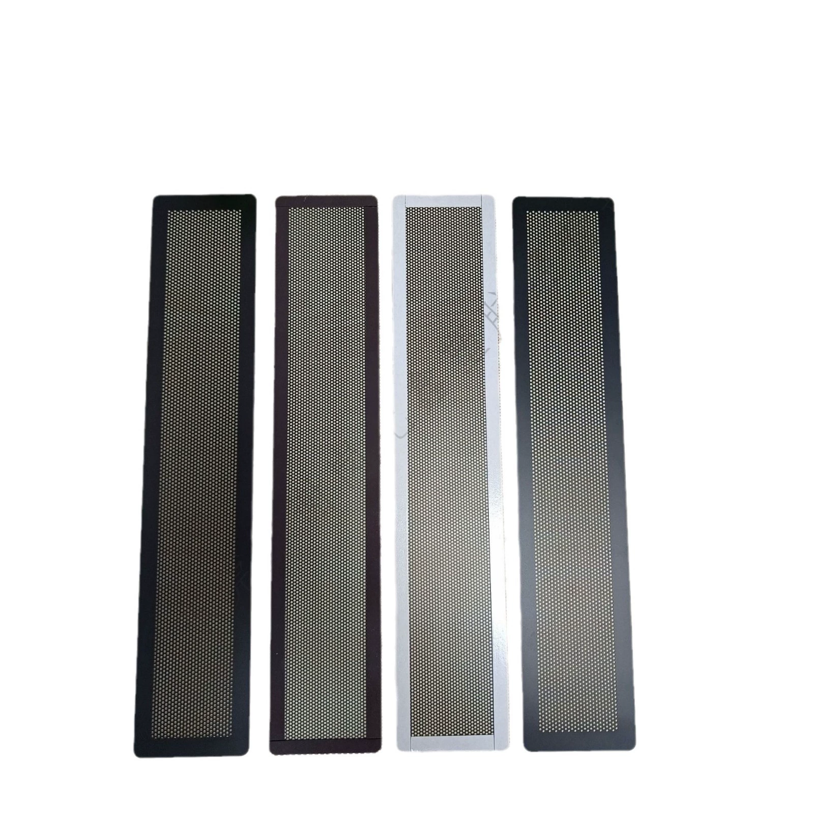 Black and white PVC filter with round hole PC rectangular cut with magnets on four sides PC dustproof mesh with double-sided tape filter