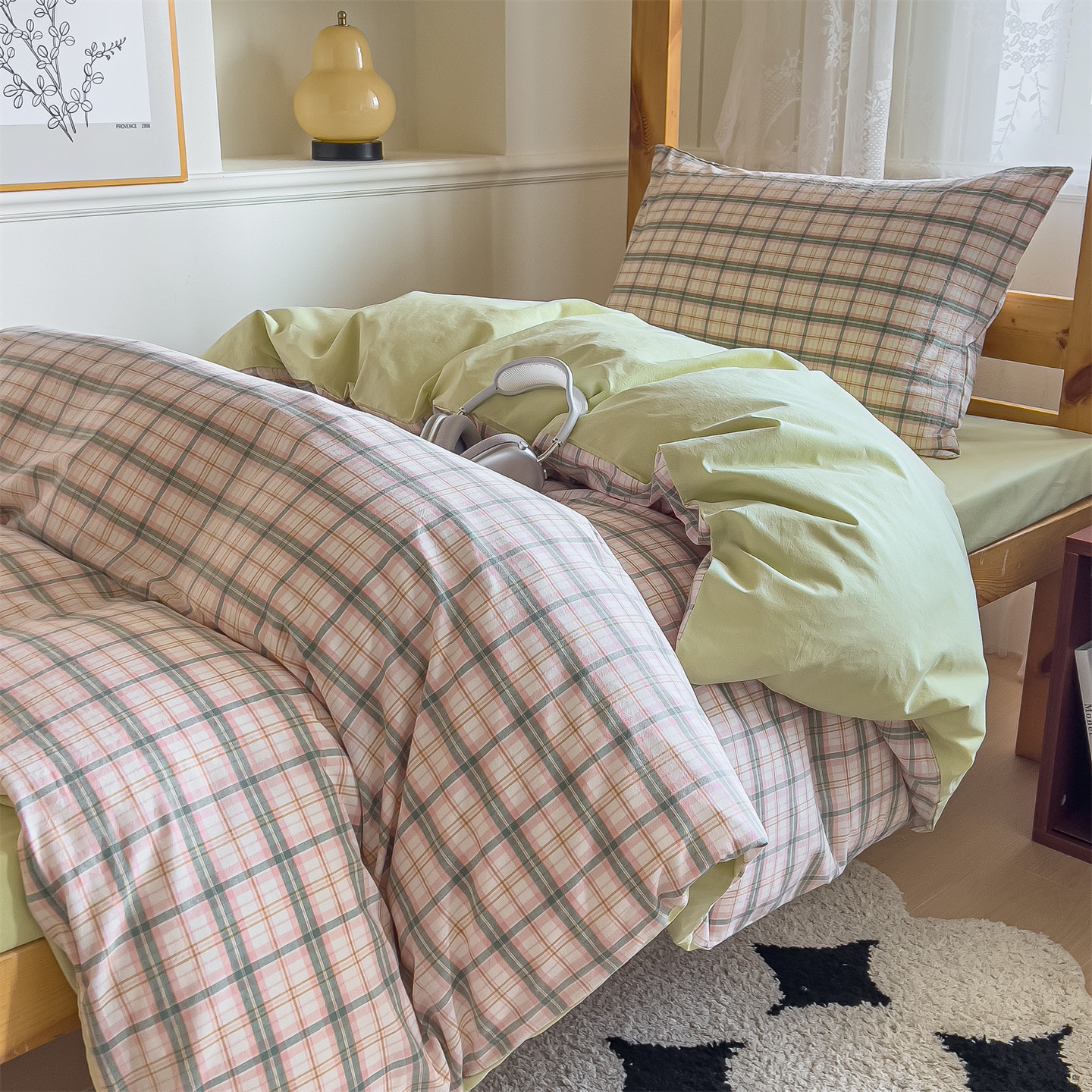 Juego de cama de dormitorio de estudiantes de tres piezas de algodón puro 2025 nuevas sábanas de cuatro piezas fundas de edredón