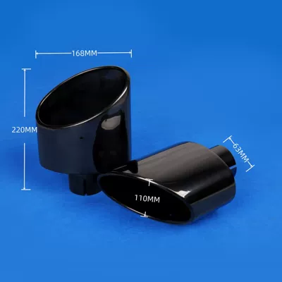 Throat Muffler Exhaust Pipe Manufacturer — Exhaust pipe - 02-50520h-large-oval-titanium-black-plated