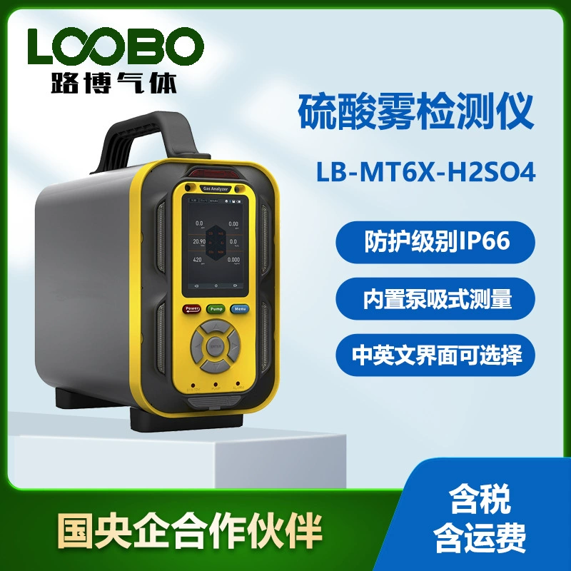 Портативный сульфат туман анализ газа сигнализация насос всасывающий H2SO4 детектор утечки газа