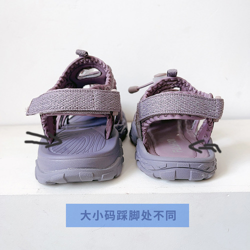 Children's Shoes Children's Sports Sandals Hollow Breathable Boys' Baotou Beach Shoes 2024 Summer Velcro Girls' Shoes