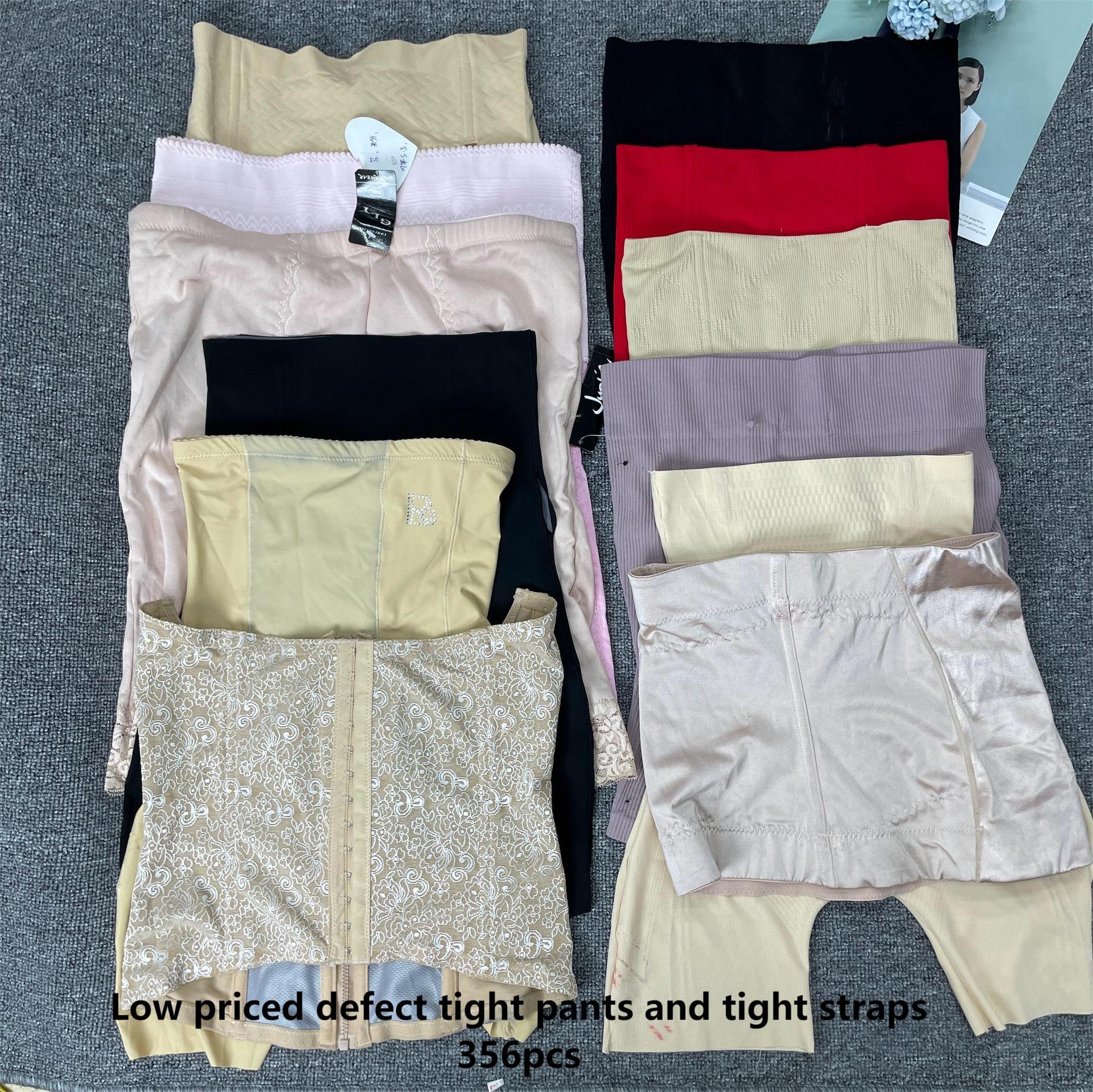 Inventario misceláneo bajo precio liquidación procesamiento defecto teñido vientre cinturón vientre pantalones superventas Comercio exterior ropa interior al por mayor