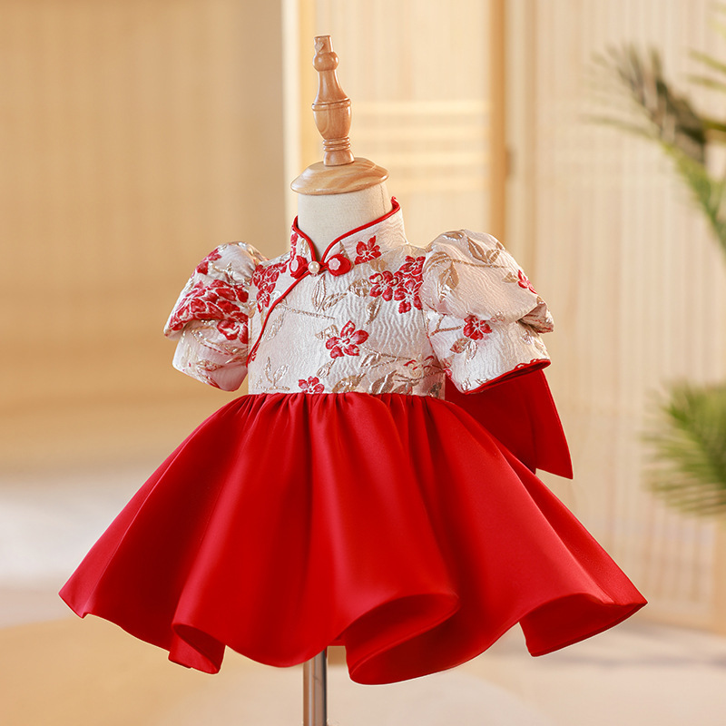 One-Year-Old Dress for Baby Girls 2024, Birthday Outfit for Girls, Children's Princess Dress, Stylish Runway Style, Summer Little Princess
