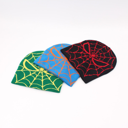 Autumn and winter style knitted hat cartoon Spider-Man warm wool hat personalized outdoor ear-covering headgear cold-cap for men