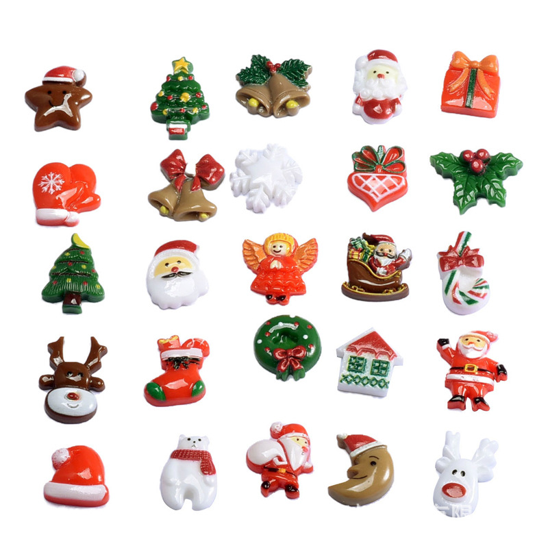 クリスマス樹脂パッチdiy材料クリームゴム携帯ケースヘアピンアクセサリー装飾雪花手作り滴ゴム部品