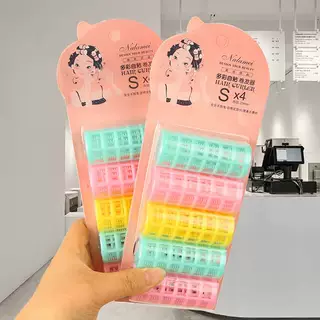 一卡5个装刘海卷发筒卷发夹塑料懒人自粘发卷器饰品店两元店 货源