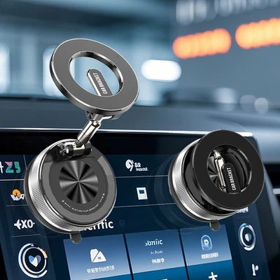 Car phone holder Bracket Instrument Panel Folding - sd08-black-360-rotating-magnetic-folding-vacuum-bracket