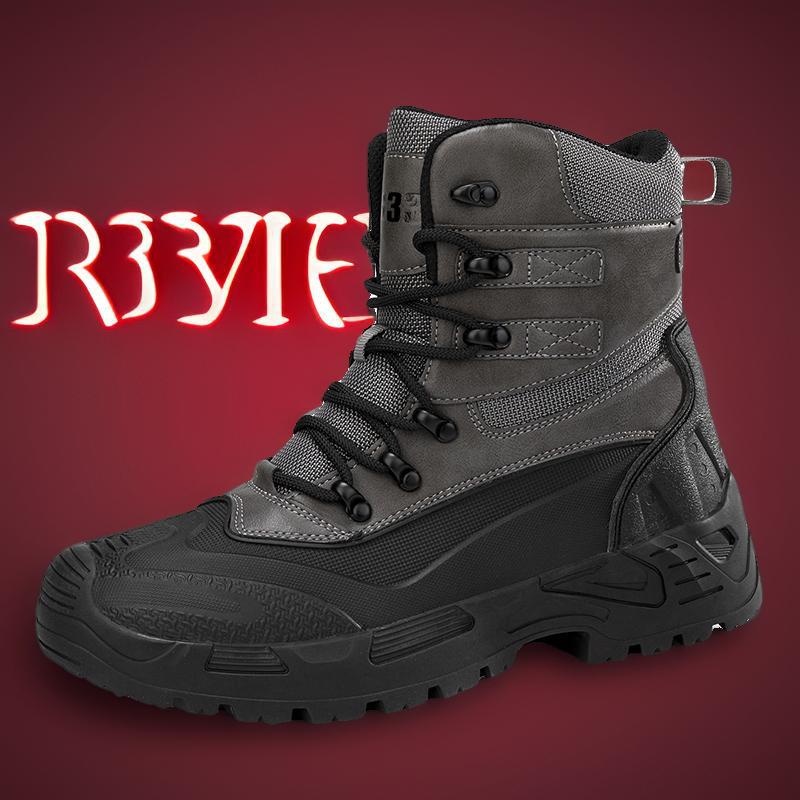 Una pieza de nuevas botas de combate, botas de montaña para hombres, zapatos de seguridad para hombres, suela gruesa, zapatos deportivos casuales para hombres, talla grande 47
