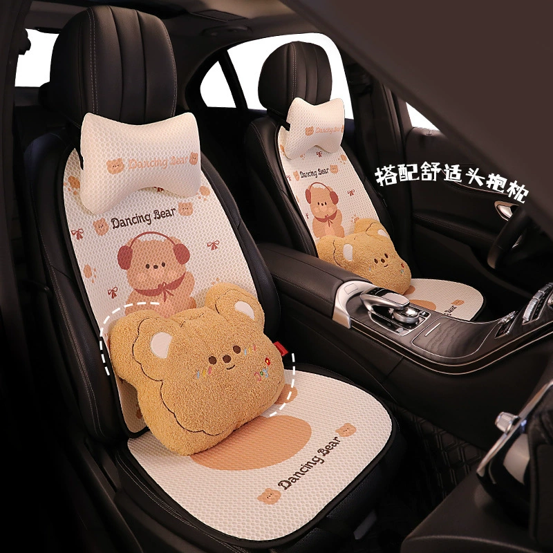 Saint-Tailon S002 Музыкальный медведь мультфильм автомобильная подушка квадратная подушка на спине три длинные головные подушки