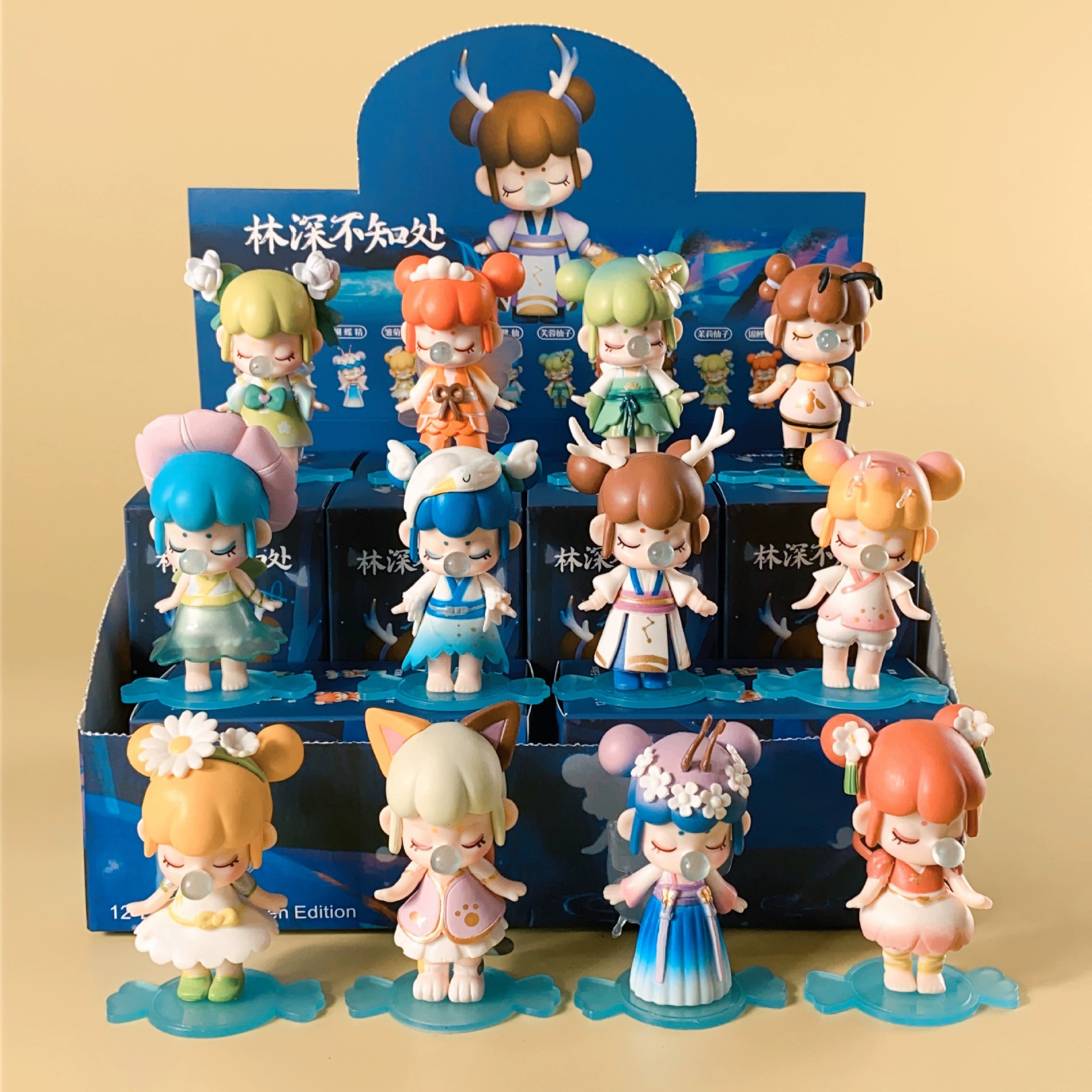 If the Blind Box серии dream afternoon tea Chunsheng Xia Changlinsen Blow bubble girl hand-made ornaments