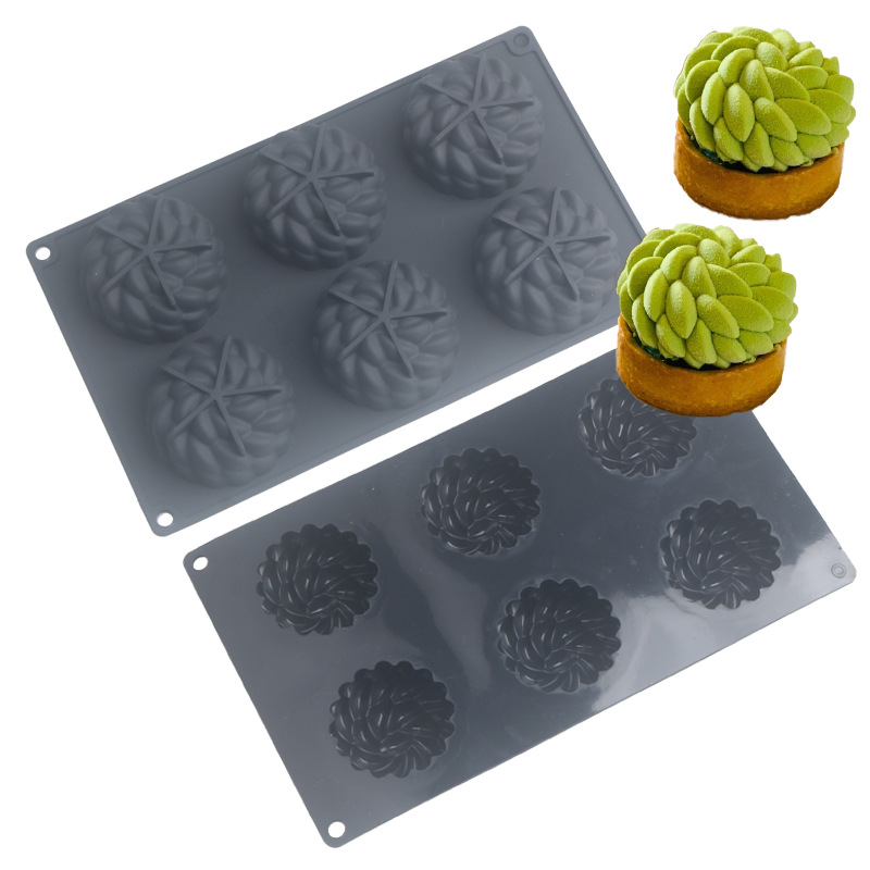 Shenhong White 6 Even Santa Anna Flower Cake Silicone Mold Dressing Surface Blasting Mousse DIY French Dessert Baking