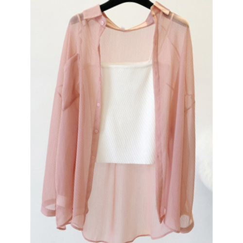 2025 New Summer Sunscreen Shirt Women's Korean Style Lazy Fashion Loose Slimming Matchable Outerwear Women's Fashion
