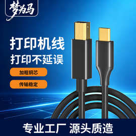 Type-C转USB2.0 B公方口打印机线2m适用笔记本专属打印线数据线