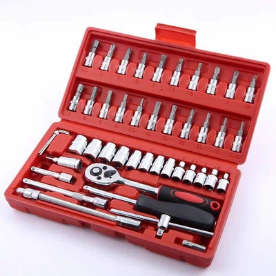 46-piece small ratchet wrench repair Mühərrik tənzimləmə alətləri - 451box-color-randomsmall-ratchet-wrench