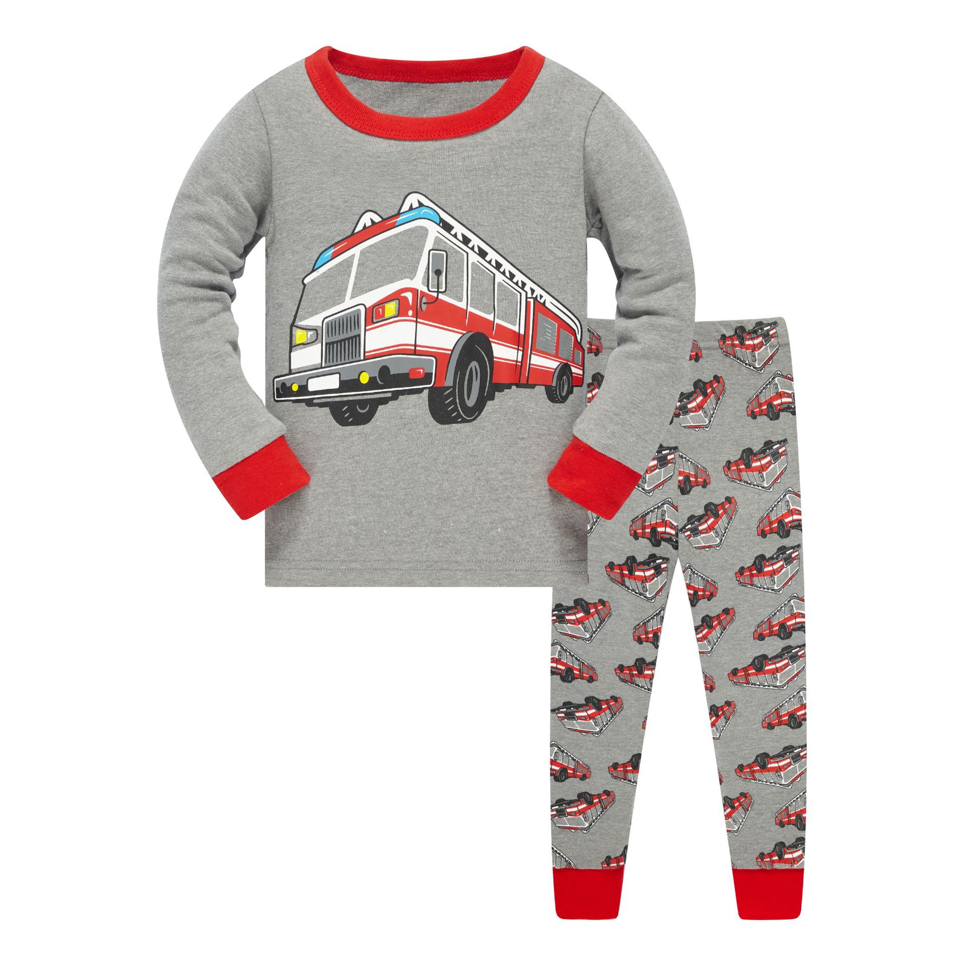 Pijamas para niños baby3-8 pijamas para niños de algodón con rosca de manga larga ropa para el hogar ropa de aire acondicionado entrega de una sola pieza y (mano entera)