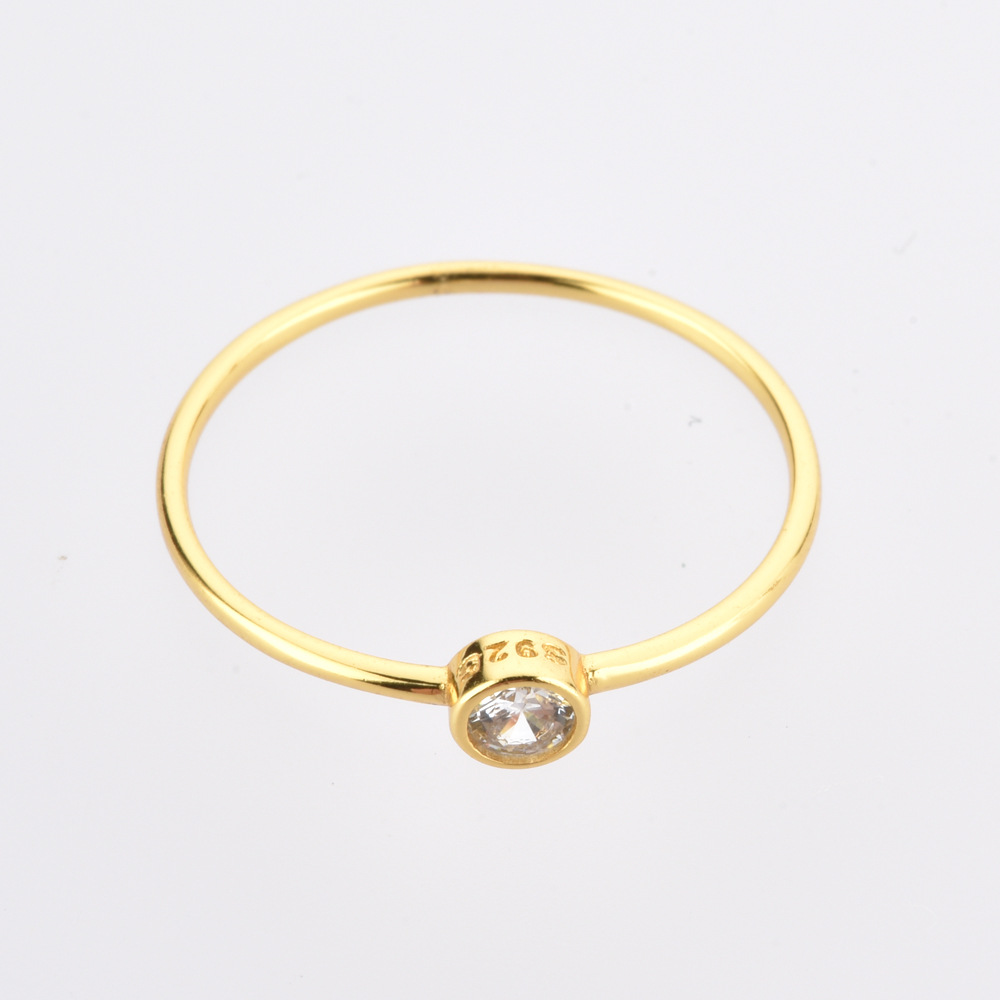 Women's Gender 18K Gold Plated 925 Sterling Silver Geometric Rings