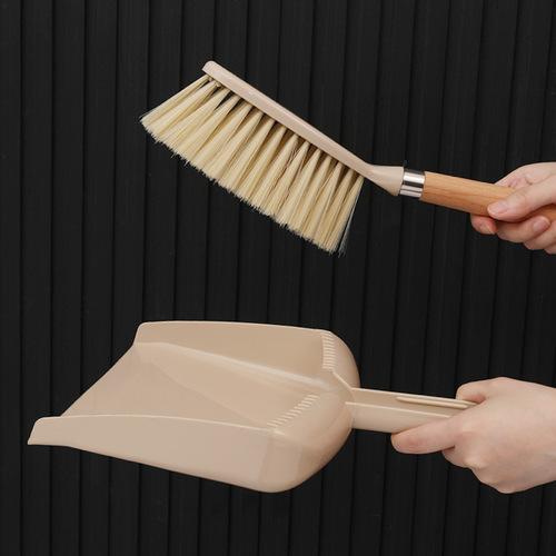 Wooden handle mini brush dustpan combination set small broom engraving floor sofa desktop computer desk cleaning