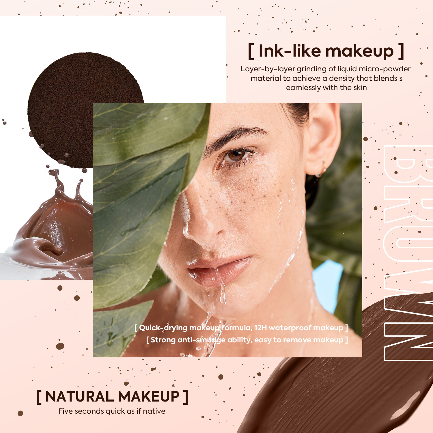 Multi-Color peca sello cojín de aire impermeable de larga duración en polvo pastel desechable natural peca maquillaje realista transfronterizo en stock al por mayor