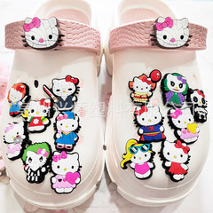 Cross-border exclusive Hello Kitty cartoon kt cat hole hole shoes DIY accessories PVC soft rubber shoe flower shoe buckle shoe accessories