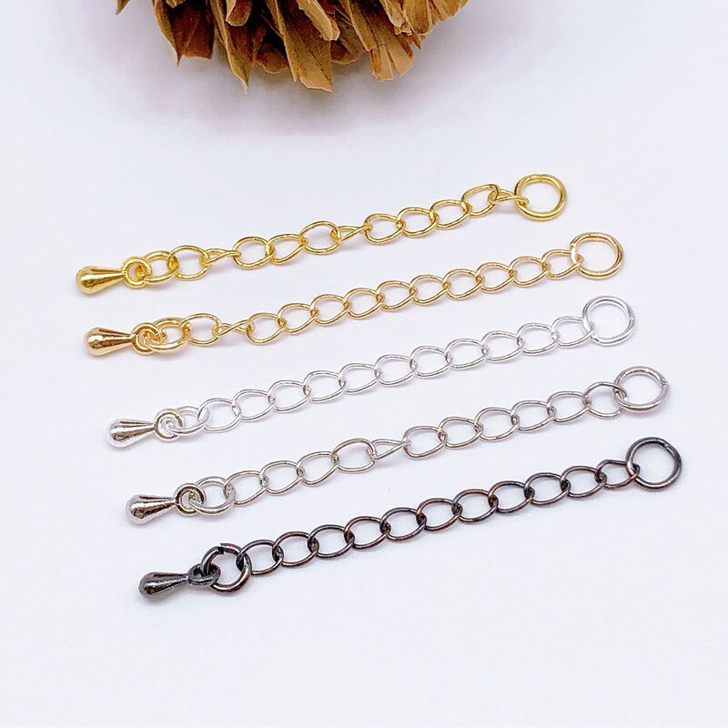 18K Gold-Plated Color-Preserving Extension Chain for DIY Handmade Bracelets and Necklaces with Lobster Clasp Jewelry Materials