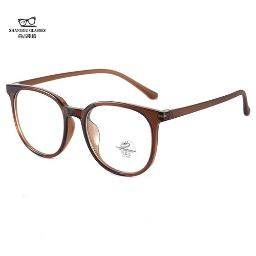 Retro plain women's glasses, women's high-end sense ins anti-radiation and anti-blue light flat glasses can be equipped with myopia glasses
