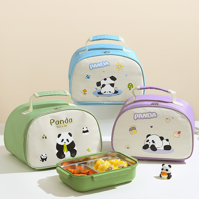 Panda Portable New Oxford Cloth Insulation Handbag Outdoor Storage Bag Picnic Thickened Large Capacity Insulation Rice Bag