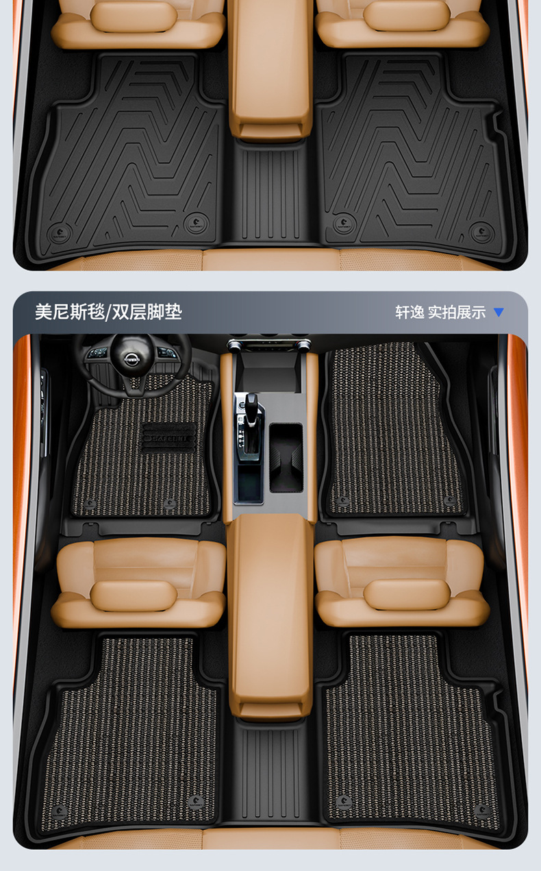 Suitable for Nissan X-Trail, Qashqai, Sylphy, Teana, N6, N7, All-Weather Tpe Car Floor Mats