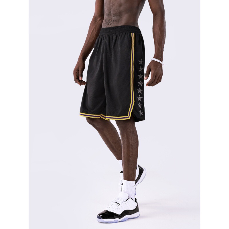 Cross-border Basketball Pants Lakers Nets Warriors Training Pants Loose Quick-drying Sports Casual Fat Men's American Shorts
