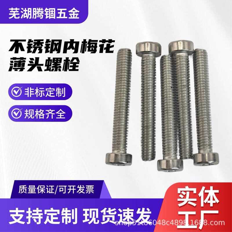 304 Stainless Steel Thin Head, Low Head, Plum Blossom Head, Cylindrical Head Screws, Bolts, Thin Head Hex Socket Screws M2-M8 304 Stainless Steel Thin Head, Low Head, Plum Blossom Head, Cylindrical Head Screws, Bolts, Thin Head Hex Socket Screws M2-M8