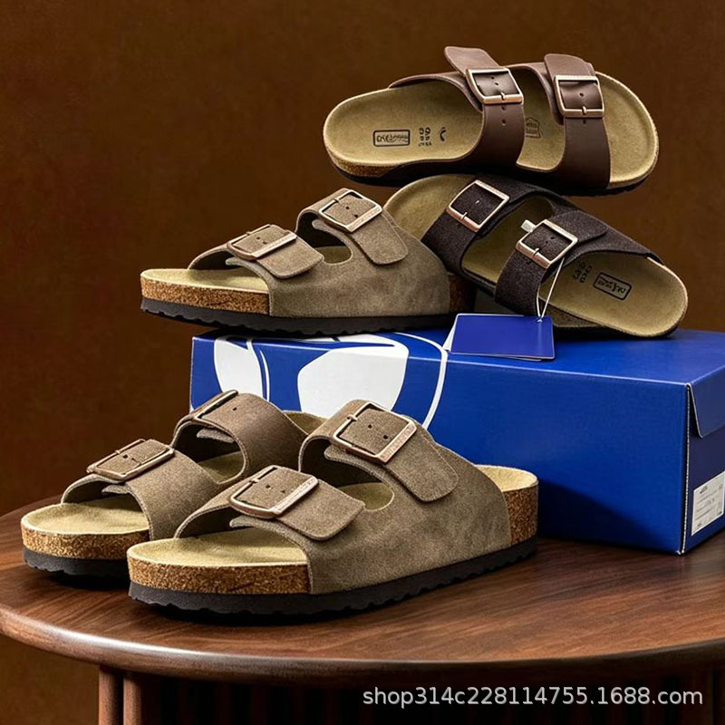 All-Leather Birkenstock Shoes Exclusively for Cross-Border Sales, Correct Lettering, 2026 Summer Unisex Cork Thick-Soled Birkenstock Sandals