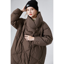 羽绒服 白鸭绒2025秋冬季新款立领大码宽松加厚中长款女士面包服