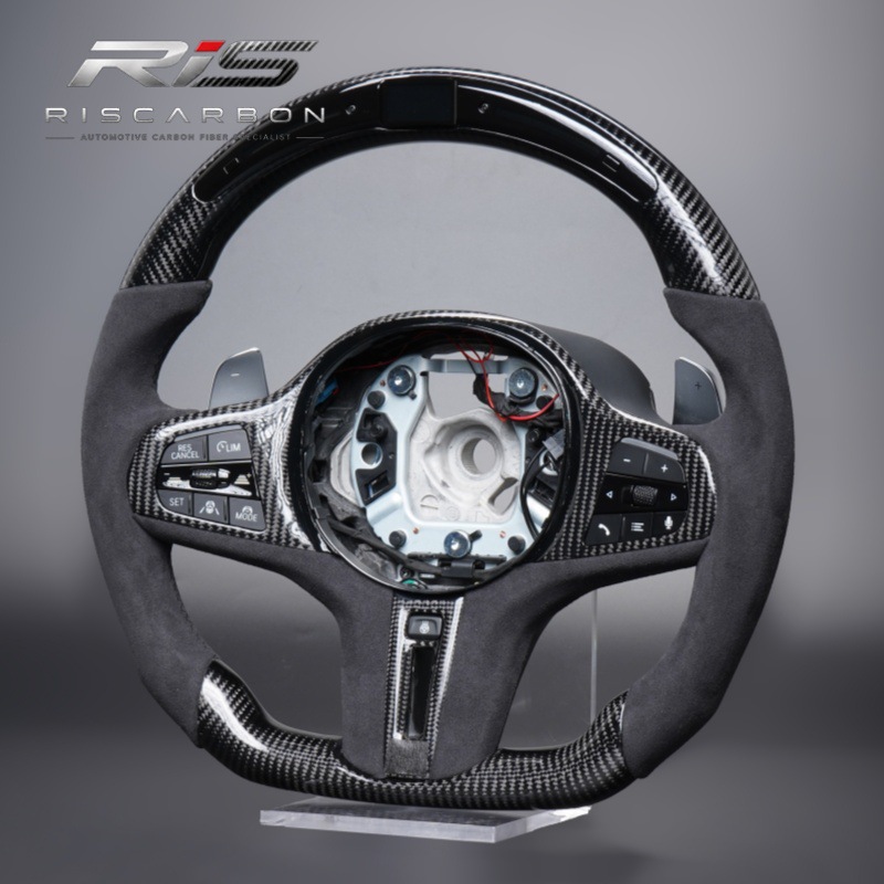 Suitable for Bmw g Carbon Fiber Suede Led Heated Vibrating Detachable Steering Wheel G20G30G05G01G22