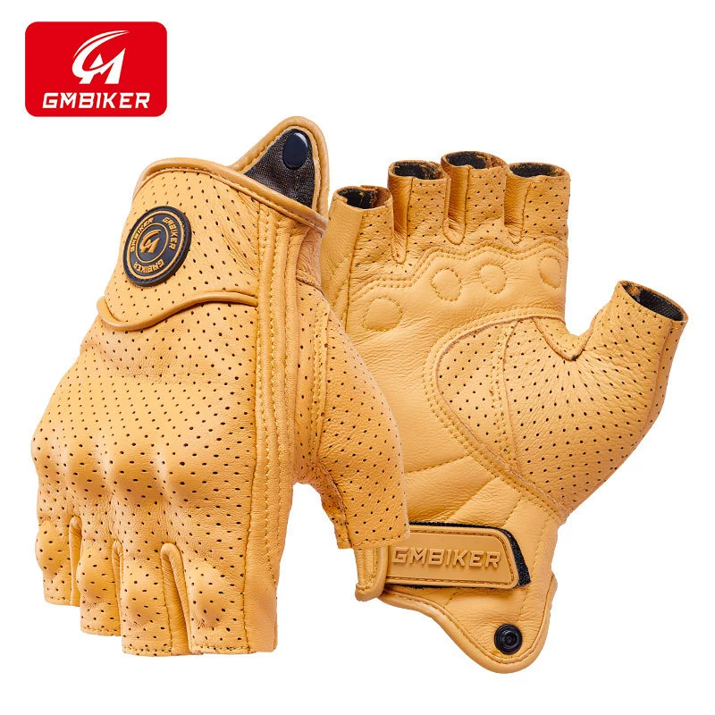 Мотоцикл настоящие перчатки из овчины Ретро мотоциклист всадник езда полупалец четыре сезона ветрозащитная и дышащая защита от падения