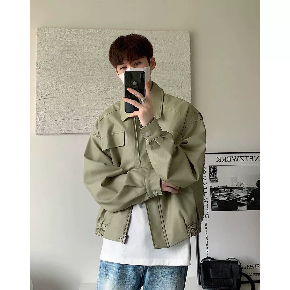 Ретро-осенняя сексуальная полиуретановая куртка, американский стиль, oversize