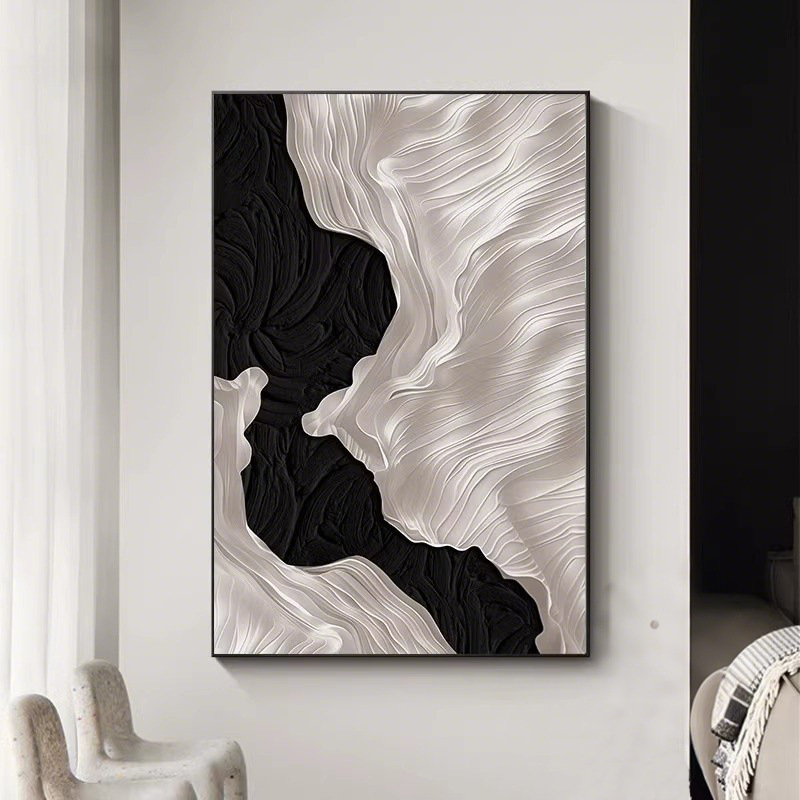 シンプルでモダンなリビングルームの装飾絵画抽象的なテクスチャソファ背景壁画モデルルームハイエンド玄関吊り絵画|undefined