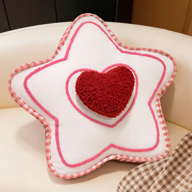 Cojín con Forma de Estrella de Peluche Decorativo para Sala de Estar