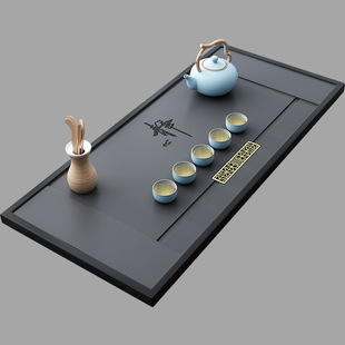 Black Gold Stone Tea Tray Household Tea Table Embedded Whole Natural Stone Tea Tray Simple Large and Small Tea Sea Stone Tray