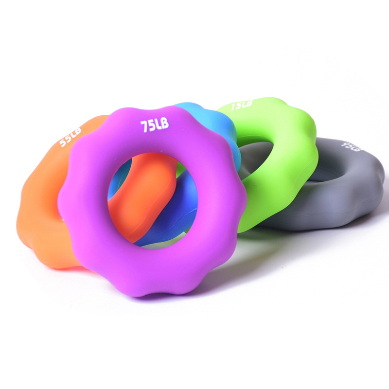 Anillo de agarre de silicona para dedos, entrenador de rehabilitación y fortalecimiento de mano y antebrazo