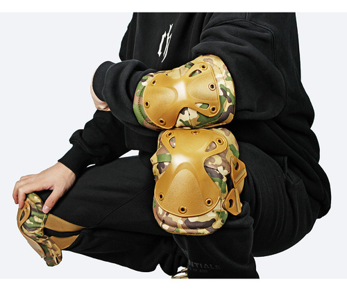 Outdoor tactical knee and elbow pads set of four crawling training military camo protective gear wholesale