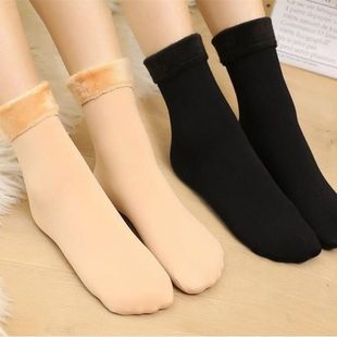 Socks Women's Autumn and Winter Snow Socks fleece-lined Thickened Warm Socks Simple All-match Mid-tube Moon Socks Warm Floor Socks