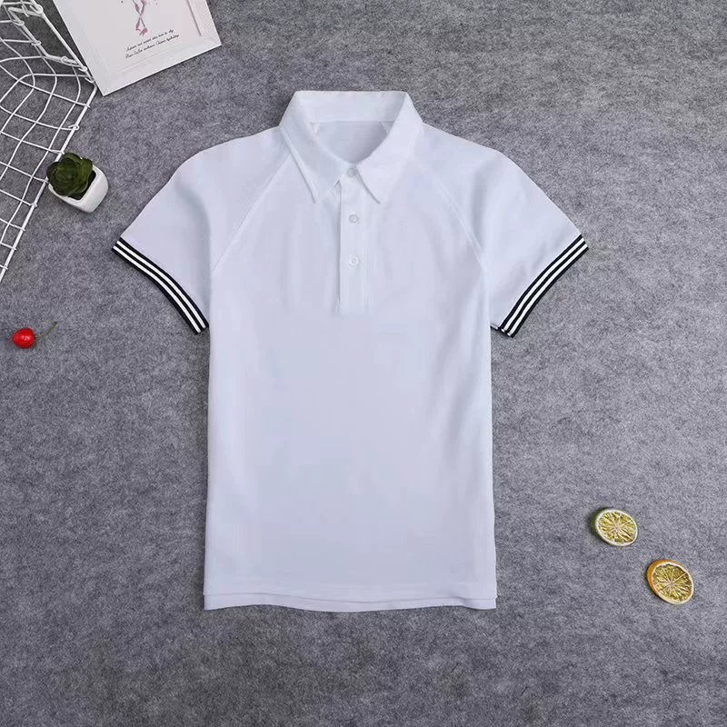Детская футболка, голубой и белый polo, летняя форма для учащихся, с коротким рукавом