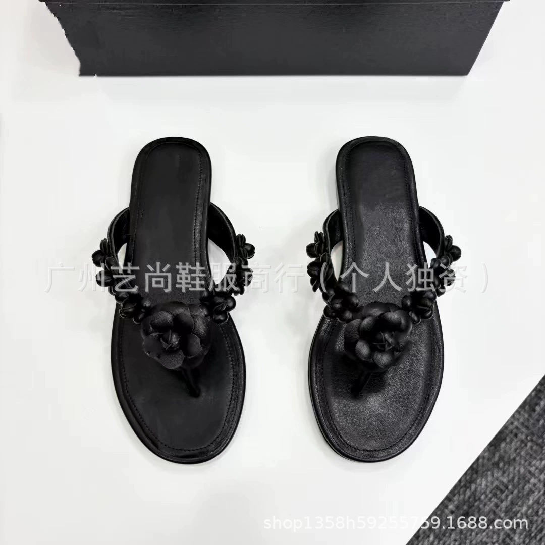Горный чай, шлепанцы, тапочки, пляжная обувь, слайд, стиль Chanel, натуральная кожа