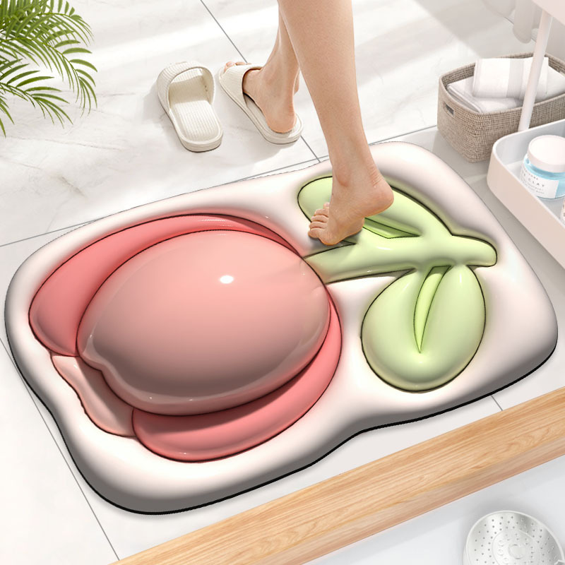 Alfombra de piso de expansión tridimensional 3D baño alfombra absorbente de barro de diatomeas baño puerta del baño alfombra del hogar alfombra antideslizante alfombra del piso