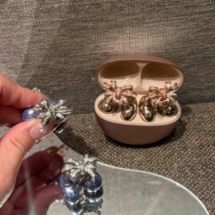 Fudi ダブルローズゴールド 2 色ダイヤモンドバックルヘッドフォンクリップニッチデザインライト高級ハイエンドフリーチップヘッドフォンクリップバックル