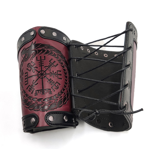 Cross-border multi-platform Nordic Viking style Ouroboros compass embossed wristband COSPLAY stage props