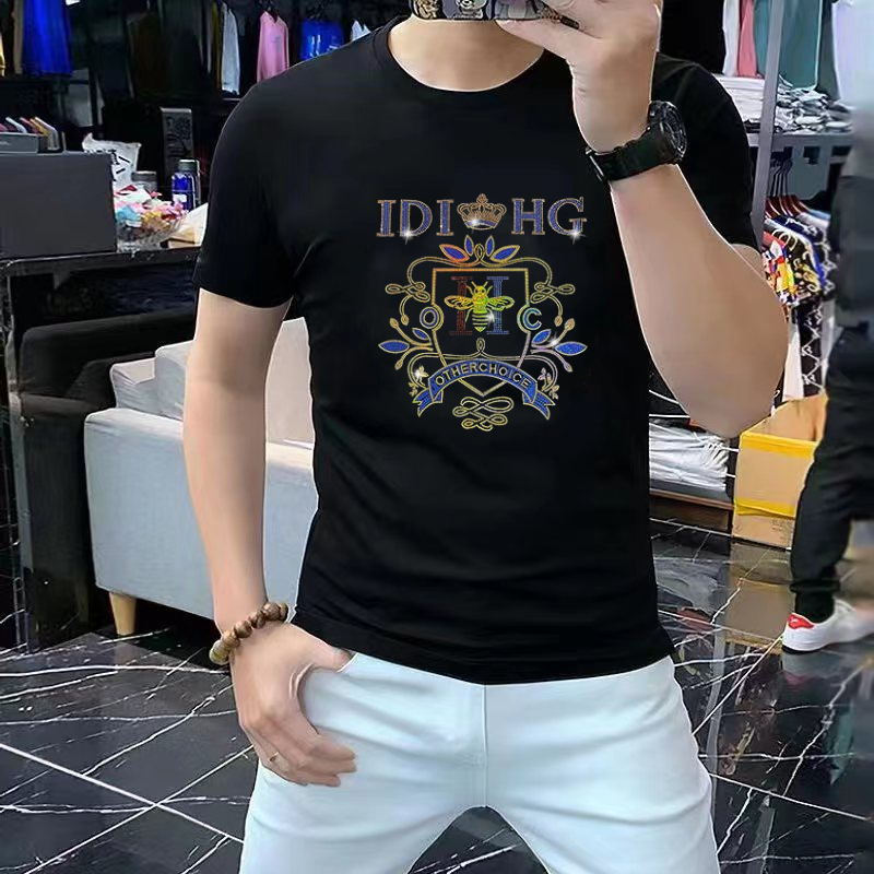 European station short-sleeved T-shirt men's summer Hong Kong and Macao new quick-drying half-sleeved tops T-shirts high-end trendy brand _voghion.com
