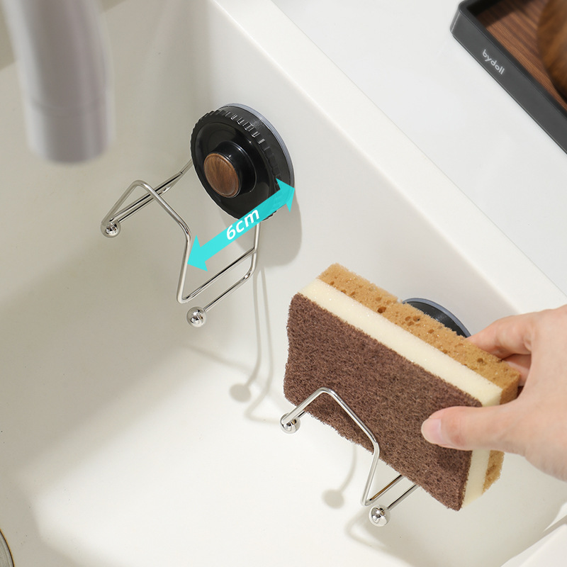 ventosa lavavajillas esponja drenaje marco de agua sin perforación cubierta de fregadero de cocina bola de acero almacenamiento tipo gancho de pared estante de almacenamiento