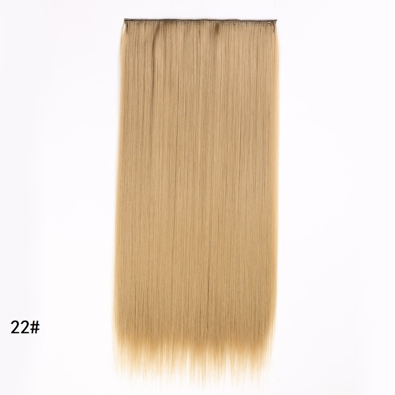 ヨーロッパとアメリカの女性用ウィッグ、ロングストレートヘアエクステ、ワンピース5クリップウィッグ、クリップヘア、化学繊維ヘアカーテン、工場直販|undefined