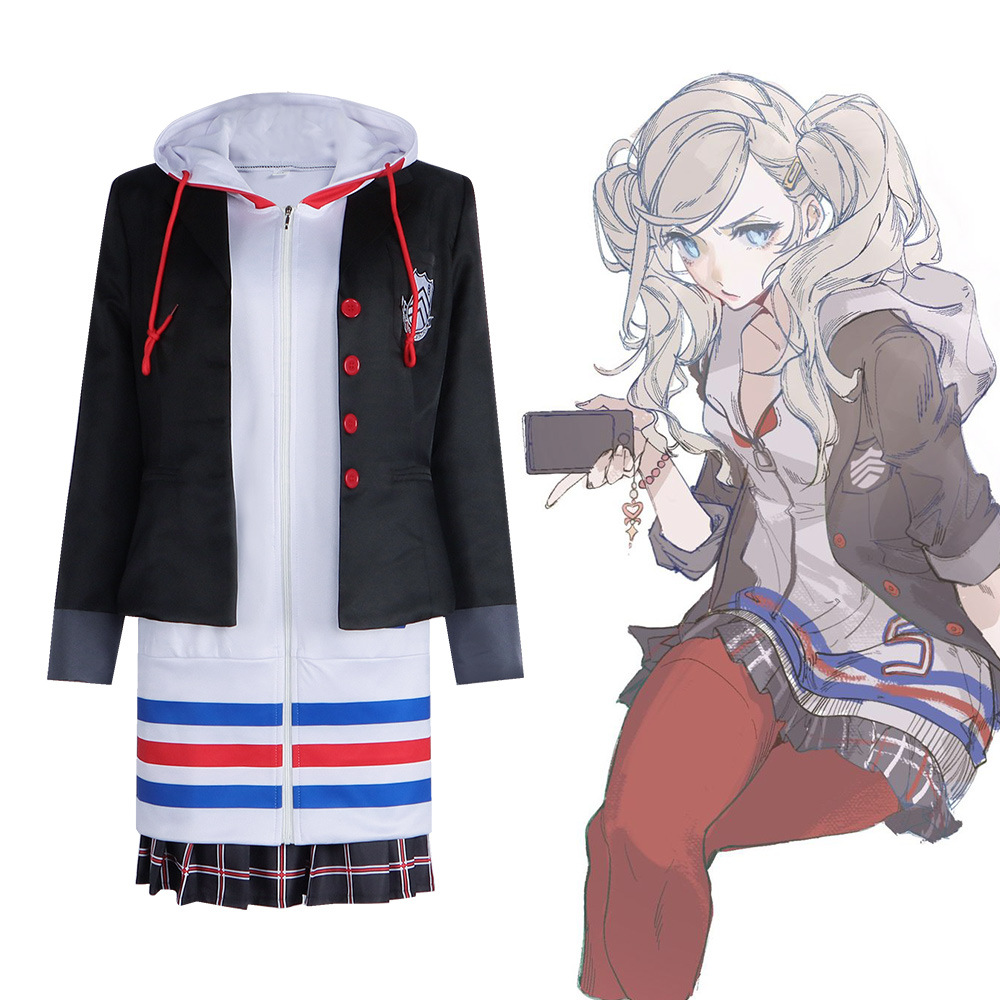 Persona 5 Cosplay Costume: Phantom Thieves' Takumi Ann Cosplay Role-Play Outfit, JK Uniform